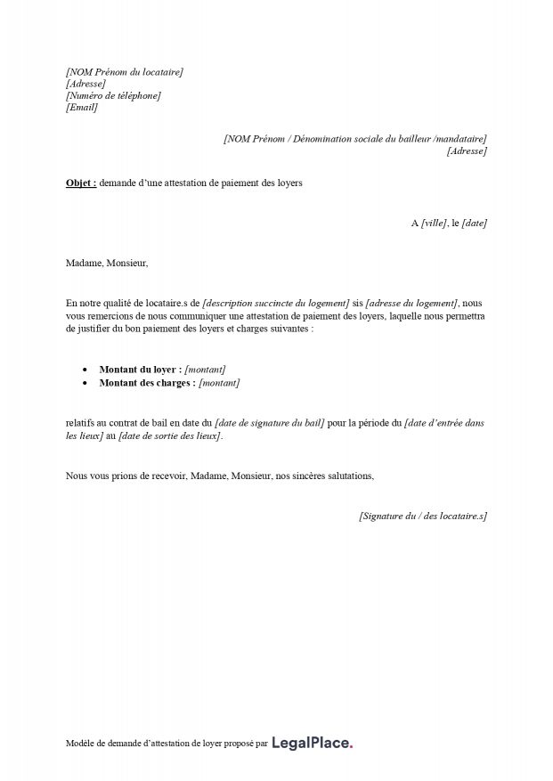 Lettre Attestation De Paiement Loyer Financial Report Hot Sex Picture