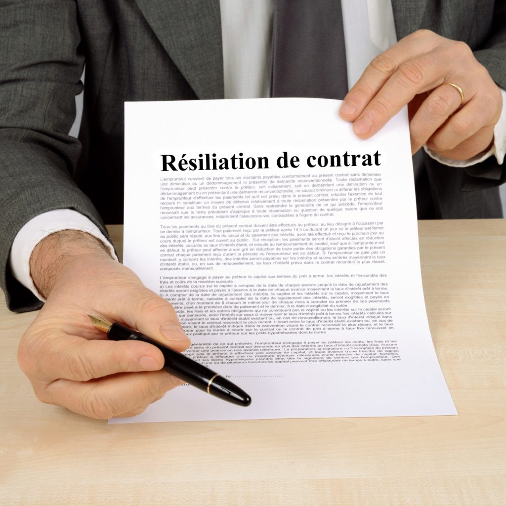 lettre de resiliation d un contrat de prestation