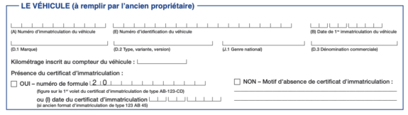 Certificat de cession véhicule d occasion Formulaire Cerfa