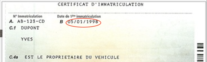 Connaître la date d immatriculation d une voiture