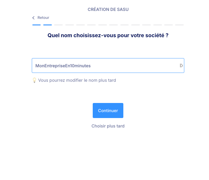 Créer sa société en 10mn